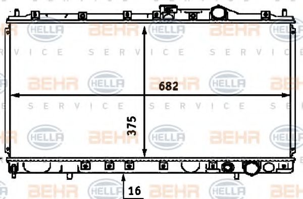 BEHR HELLA SERVICE 8MK 376 718-391 Радиатор, охлаждение двигателя 
