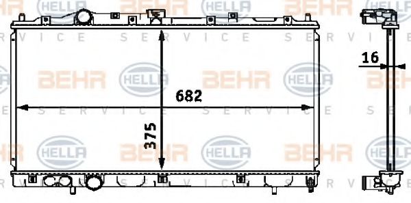 BEHR HELLA SERVICE 8MK 376 718-411 Радиатор, охлаждение двигателя 