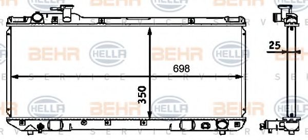 BEHR HELLA SERVICE 8MK 376 718-451 Радиатор, охлаждение двигателя 