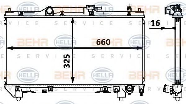 BEHR HELLA SERVICE 8MK 376 718-481 Радиатор, охлаждение двигателя 