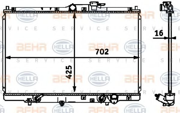 BEHR HELLA SERVICE 8MK 376 718-521 Радиатор, охлаждение двигателя для HONDA ODYSSEY (Хонда Одъссэъ) BEHR HELLA SERVICE 8MK 376 718-521 Радиатор, охлаждение двигателя для HONDA ODYSSEY (Хонда Одъссэъ)