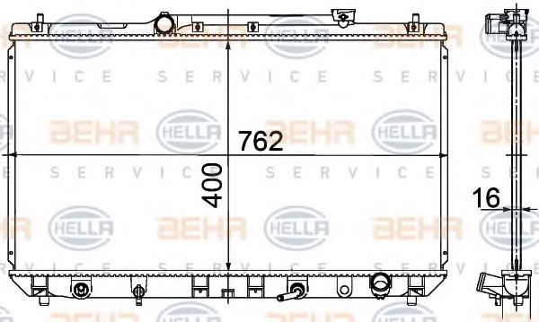 BEHR HELLA SERVICE 8MK 376 718-531 Радиатор, охлаждение двигателя 