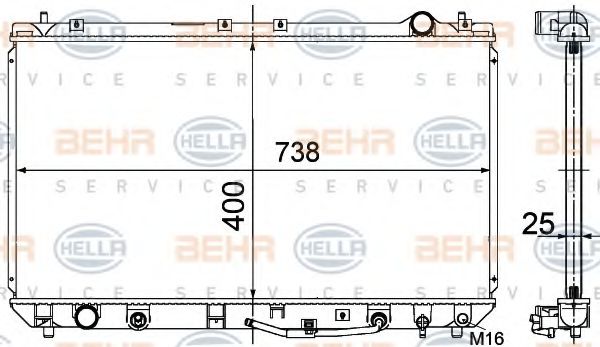 BEHR HELLA SERVICE 8MK 376 718-551 Радиатор, охлаждение двигателя 