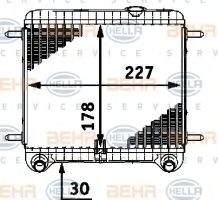 BEHR HELLA SERVICE 8MK 376 718-561 Радиатор, охлаждение двигателя 