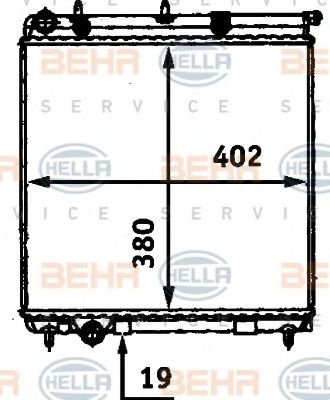 BEHR HELLA SERVICE 8MK 376 718-631 Радиатор, охлаждение двигателя 