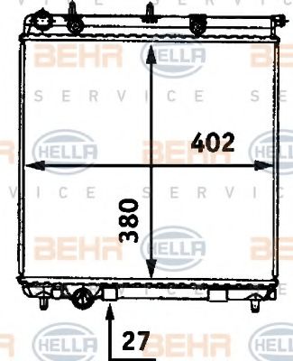 BEHR HELLA SERVICE 8MK 376 718-641 Радиатор, охлаждение двигателя 