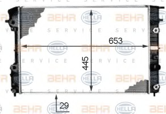 BEHR HELLA SERVICE 8MK 376 718-671 Радиатор, охлаждение двигателя 