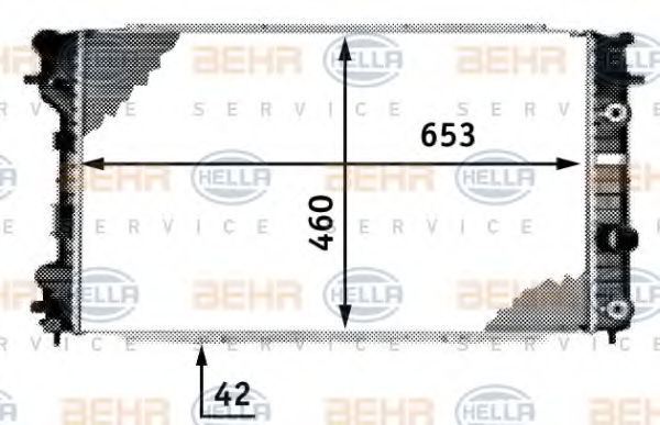 BEHR HELLA SERVICE 8MK 376 718-681 Радиатор, охлаждение двигателя 