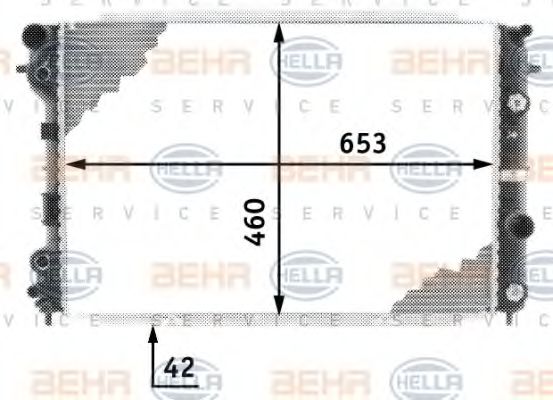 BEHR HELLA SERVICE 8MK 376 718-691 Радиатор, охлаждение двигателя 