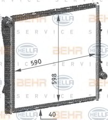 BEHR HELLA SERVICE 8MK 376 718-751 Радиатор, охлаждение двигателя 