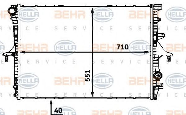 BEHR HELLA SERVICE 8MK 376 718-791 Радиатор, охлаждение двигателя 
