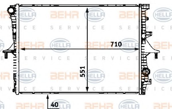 BEHR HELLA SERVICE 8MK 376 719-001 Радиатор, охлаждение двигателя 