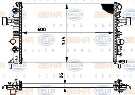 BEHR HELLA SERVICE 8MK 376 719-061 Радиатор, охлаждение двигателя 