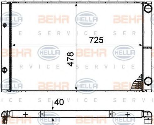 BEHR HELLA SERVICE 8MK 376 719-091 Радиатор, охлаждение двигателя 