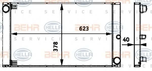 BEHR HELLA SERVICE 8MK 376 719-121 Радиатор, охлаждение двигателя 