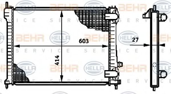 BEHR HELLA SERVICE 8MK 376 719-281 Радиатор, охлаждение двигателя для PEUGEOT (Пежо) BEHR HELLA SERVICE 8MK 376 719-281 Радиатор, охлаждение двигателя для PEUGEOT (Пежо)
