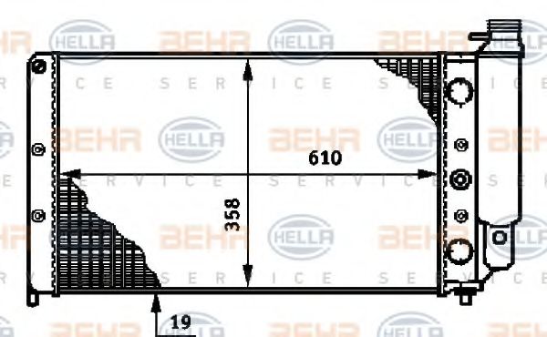BEHR HELLA SERVICE 8MK 376 719-301 Радиатор, охлаждение двигателя 