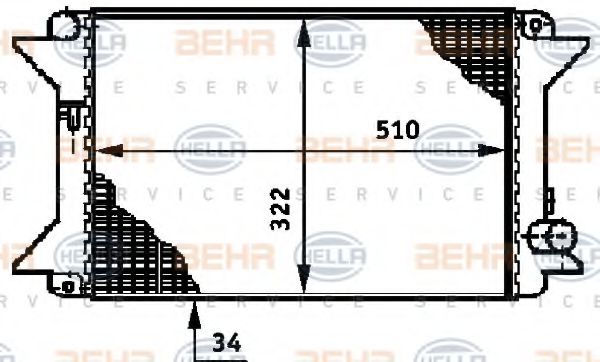 BEHR HELLA SERVICE 8MK 376 719-371 Радиатор, охлаждение двигателя 