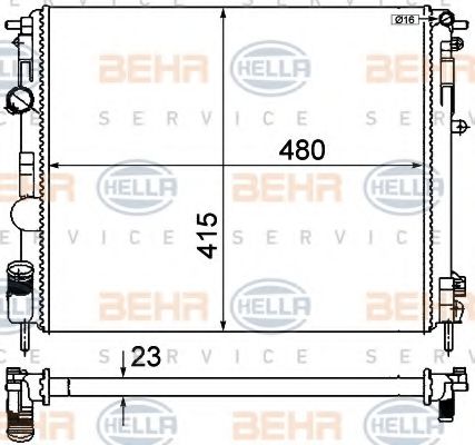 BEHR HELLA SERVICE 8MK 376 719-691 Радиатор, охлаждение двигателя 