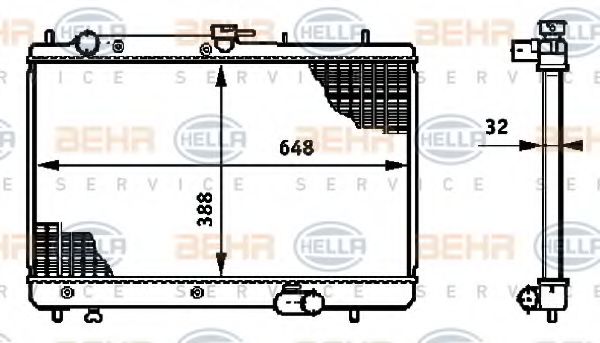 BEHR HELLA SERVICE 8MK 376 719-771 Радиатор, охлаждение двигателя для KIA MENTOR (Киа Мэнтор) BEHR HELLA SERVICE 8MK 376 719-771 Радиатор, охлаждение двигателя для KIA MENTOR (Киа Мэнтор)