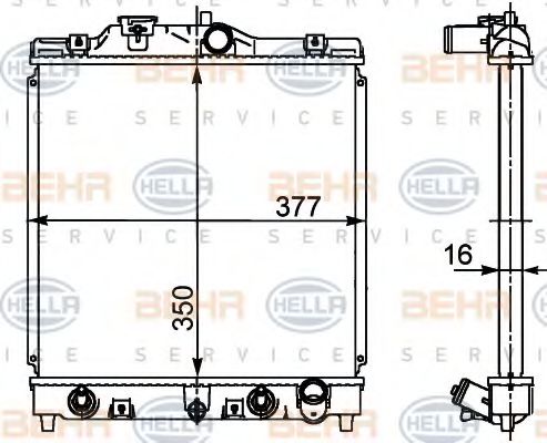 BEHR HELLA SERVICE 8MK 376 719-781 Радиатор, охлаждение двигателя 