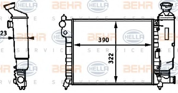BEHR HELLA SERVICE 8MK 376 720-001 Радиатор, охлаждение двигателя 