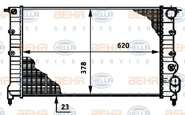 BEHR HELLA SERVICE 8MK 376 720-111 Радиатор, охлаждение двигателя 