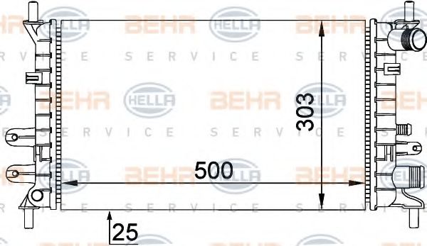 BEHR HELLA SERVICE 8MK 376 720-191 Радиатор, охлаждение двигателя 