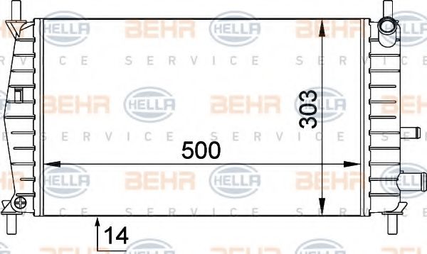 BEHR HELLA SERVICE 8MK 376 720-261 Радиатор, охлаждение двигателя 