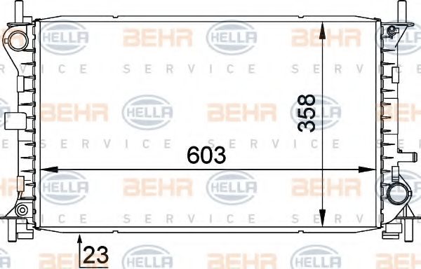 BEHR HELLA SERVICE 8MK 376 720-291 Радиатор, охлаждение двигателя 