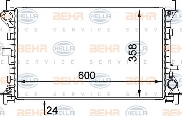 BEHR HELLA SERVICE 8MK 376 720-301 Радиатор, охлаждение двигателя 