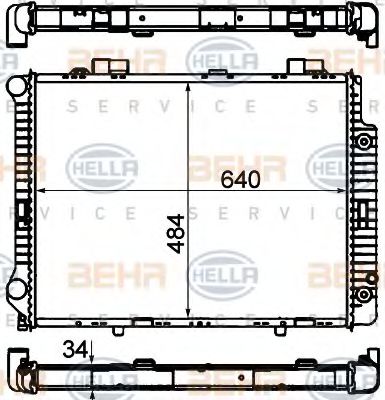 BEHR HELLA SERVICE 8MK 376 720-381 Радиатор, охлаждение двигателя 