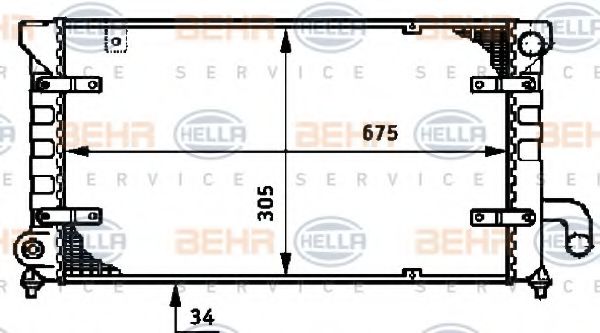 BEHR HELLA SERVICE 8MK 376 720-451 Радиатор, охлаждение двигателя для SEAT TOLEDO (Сеат Толэдо) BEHR HELLA SERVICE 8MK 376 720-451 Радиатор, охлаждение двигателя для SEAT TOLEDO (Сеат Толэдо)