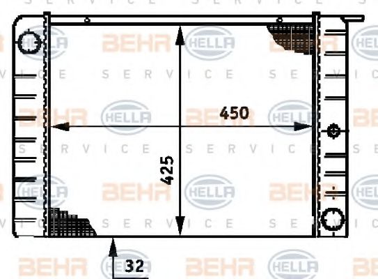 BEHR HELLA SERVICE 8MK 376 720-461 Радиатор, охлаждение двигателя 