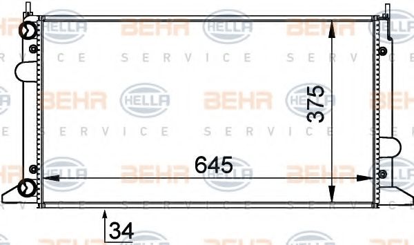 BEHR HELLA SERVICE 8MK 376 720-481 Радиатор, охлаждение двигателя для VOLKSWAGEN SHARAN (Фольксваген Шаран) BEHR HELLA SERVICE 8MK 376 720-481 Радиатор, охлаждение двигателя для VOLKSWAGEN SHARAN (Фольксваген Шаран)