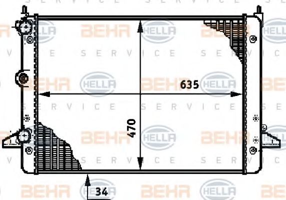BEHR HELLA SERVICE 8MK 376 720-501 Радиатор, охлаждение двигателя 