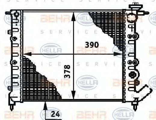 BEHR HELLA SERVICE 8MK 376 720-521 Радиатор, охлаждение двигателя для RENAULT CLIO I (Рено Cлио и) BEHR HELLA SERVICE 8MK 376 720-521 Радиатор, охлаждение двигателя для RENAULT CLIO I (Рено Cлио и)