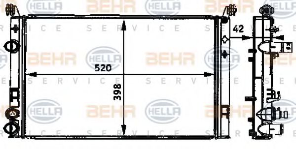 BEHR HELLA SERVICE 8MK 376 720-571 Радиатор, охлаждение двигателя 
