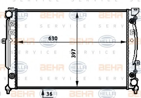 BEHR HELLA SERVICE 8MK 376 720-601 Радиатор, охлаждение двигателя 
