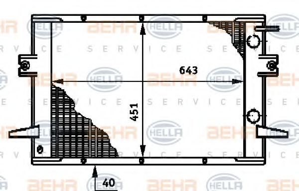 BEHR HELLA SERVICE 8MK 376 720-631 Радиатор, охлаждение двигателя 