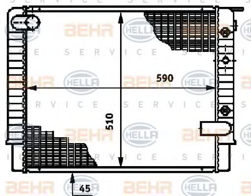 BEHR HELLA SERVICE 8MK 376 720-711 Радиатор, охлаждение двигателя 