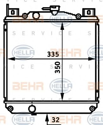 BEHR HELLA SERVICE 8MK 376 720-731 Радиатор, охлаждение двигателя 