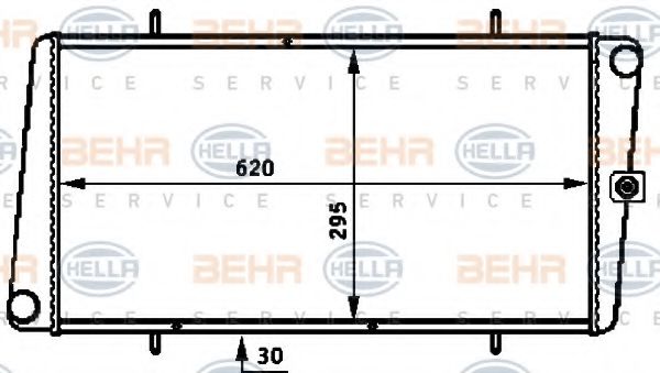 BEHR HELLA SERVICE 8MK 376 721-011 Радиатор, охлаждение двигателя 