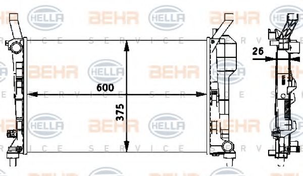BEHR HELLA SERVICE 8MK 376 721-021 Радиатор, охлаждение двигателя 