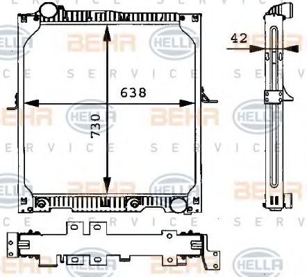 BEHR HELLA SERVICE 8MK 376 721-141 Радиатор, охлаждение двигателя 