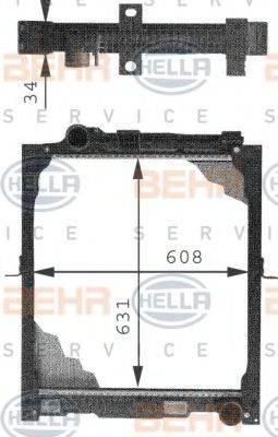 BEHR HELLA SERVICE 8MK 376 721-281 Радиатор, охлаждение двигателя 