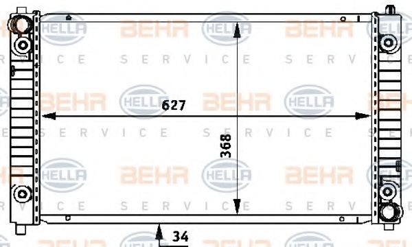 BEHR HELLA SERVICE 8MK 376 721-301 Радиатор, охлаждение двигателя 