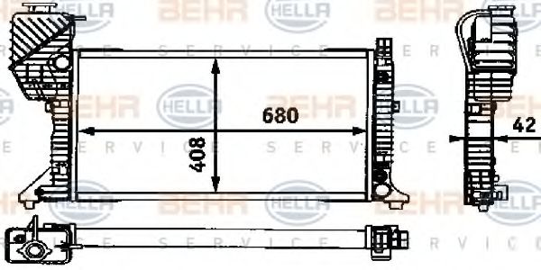 BEHR HELLA SERVICE 8MK 376 721-441 Радиатор, охлаждение двигателя 