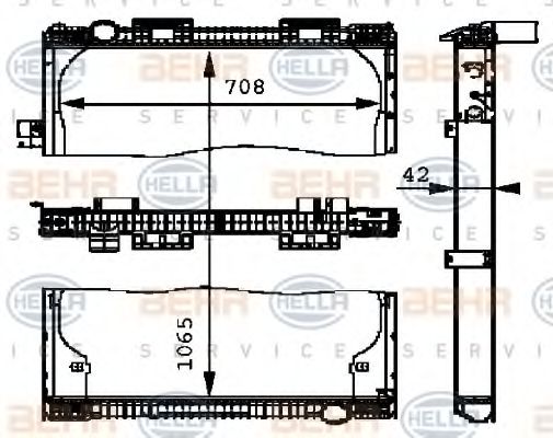 BEHR HELLA SERVICE 8MK 376 721-461 Радиатор, охлаждение двигателя 