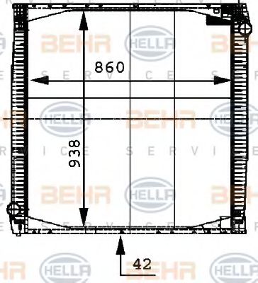 BEHR HELLA SERVICE 8MK 376 721-621 Радиатор, охлаждение двигателя 